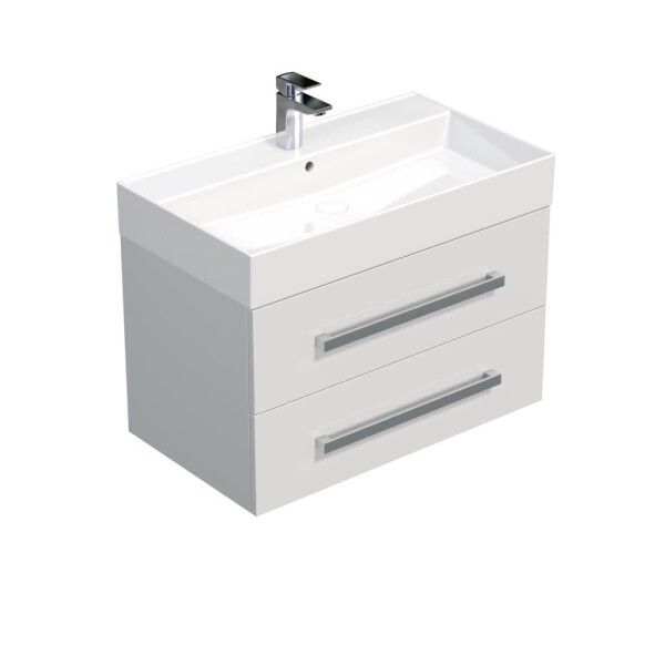 Koupelnová skříňka s umyvadlem SAT Cube Way 80x53x46 cm bílá lesk CUBE46802BISAT CUBE46802BISAT