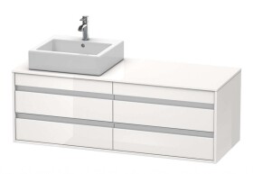 DURAVIT - Ketho Umyvadlová skříňka 50x140x55 cm, levá, 4 zásuvky, lesklá bílá KT6657L2222