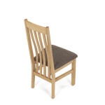 Dřevěná jídelní židle, potah čokoládově hnědá látka, masiv dub, přírodní odstín