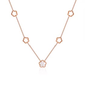 Náhrdelník s jemnými květy Fiora Rose Gold - chirurgická ocel, Zlatá 40 cm + 5 cm (prodloužení)