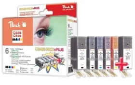Peach Combi Pack Plus s cipem Remanufactuer, XL-výnos, kompatibilní s Canon CLI-526, PGI-525 (314466)