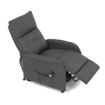 Křeslo polohovací, eletrické, šedá látka.