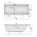 POLYSAN - CLEO SLIM obdélníková vana 150x75x48cm, bílá 27611S