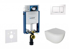 GEBERIT - Kombifix Set předstěnové instalace, klozetu Oudee a sedátka softclose, tlačítko Sigma30, bílá/chrom SANI15CA3112