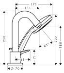 HANSGROHE - Logis Baterie na okraj vany, 3-otvorová instalace, chrom 71313000