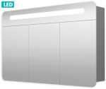 Naturel - Zrcadlová skříň 100 cm, 3 dveře, LED osvětlení, zásuvka+vypínač, IP44 GALPIR100LED GALPIR100LED