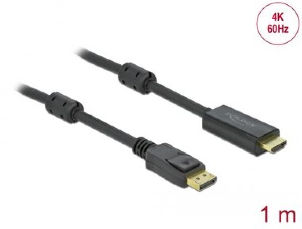 DeLock Kabel DisplayPort 1.2 (M) - HDMI (M) 1m černá (85955)