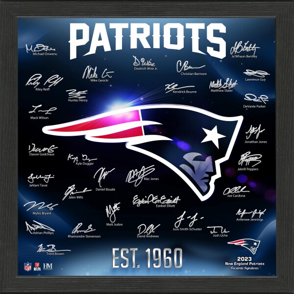 Highland Mint Obraz New England Patriots NFL Signature Logo 2023