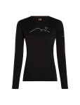 ICEBREAKER Wmns 200 Oasis LS Crewe Rainer Ridg, Black velikost: M