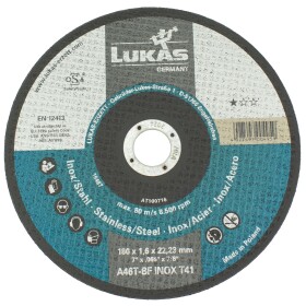 Kotouč řezný, 180 x 1,6mm, A46T-BF INOX, LUKAS