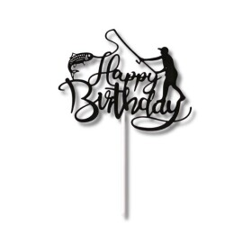 Cesil Cesil Zápich do dortu černý Happy Birthday rybář