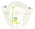 Nedis Koaxiální kabel bílá / Anténní kabel / 120 dB / 75 Ohm / 4x stínění / 5 m (CSGL40120WT50)