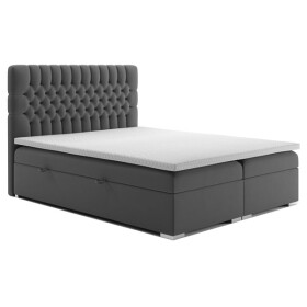 Čalouněná postel Celine 180x200, šedá, vč. matrace a topperu