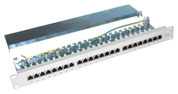 XtendLan Patch panel 19" šedý / Patch panel / 24 portů / Cat6 / stíněný (XL-PP19-24C6S-A-GREY)