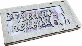 Mdeco Dřevěná krabička na peníze 20x10cm - Všechno nejlepší 60