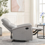 Relaxační křeslo, manuální ovládání, světle šedá látka