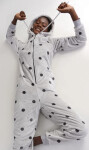 Dámský overal Puntík Šedá vzor - Vienetta šedá s puntíkem M