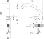 MEXEN - Rosa černá dřezová baterie 670800-70