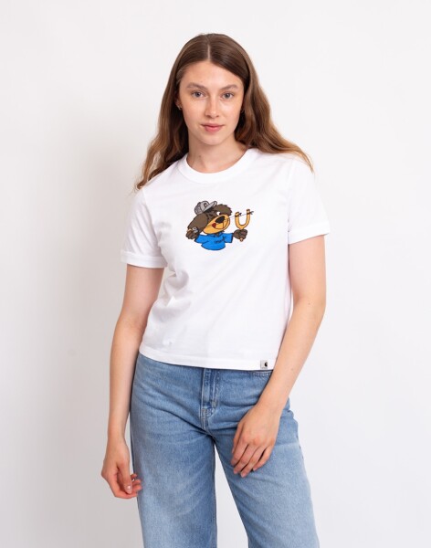 Tričko Carhartt WIP W' S/S Slingshot T-Shirt White heavy stone wash