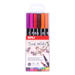 APLI Štětcové fixy BRUSH DUO sada, 12 barev