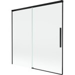 MEXEN/S - Rox vanová zástěna 2-křídlová posuvná 160 x 150, transparent, černá 8C9-160-001-70-00
