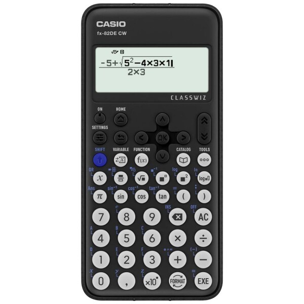 Casio FX-82DE CW technicko-vědecký počítač černá Displej (počet míst): 10 na baterii (š x v x h) 77 x 13.8 x 162 mm