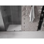 MEXEN/S - Velar posuvné sprchové dveře 90, transparent, grafit kartáčovaná 871-090-000-01-66