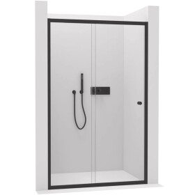 CERANO - Sprchové posuvné dveře Varone POINT L/P - 6 mm - černá matná, transparentní sklo - 100x195 CER-DY505B-100-195