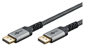 Goobay DisplayPort 2.0/2.1 šedá / Kabel / DisplayPort - DisplayPort / 2 m / 54 Gbit/s (75680)