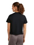 Dámské merino triko s krátkým rukávem ICEBREAKER Wmns 150 Tech Lite SS Crop Tee NZ Flora, Black velikost: XS