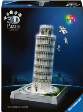 3D Puzzle Iconics: Šikmá věž v Pise (Noční edice) 216 dílků