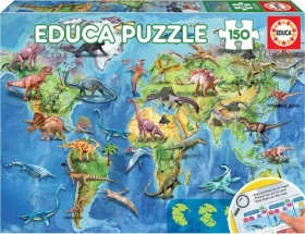 EDUCA Puzzle Mapa světa s dinosaury
