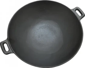 Cattara Grilovací pánev WOK litina / O 31 cm / výška 8 cm / 3,53 kg