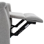 Relaxační křeslo, manuální ovládání, světle šedá látka