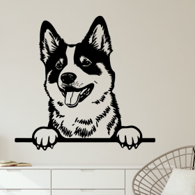 Samolepka Akita Inu Barva: černá, Velikost: 60 x 58 cm