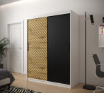Šatní skříň Abi Jodelka Barva korpusu: Černá, Rozměry: 120 cm, Dveře: Bílá mat