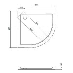 KERRA - Univerzální čtvrtkruh vanička ARON 90/5,5 cm 5907548111883