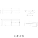 CERANO - Koupelnová skříňka pro umyvadla na desku Noira - šedá matná - 120x28x48 CER-8050BD7613