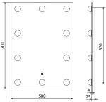 MEXEN - Dona zrcadlo s osvětlením 50 x 70 cm, LED 600 9818-050-070-611-00