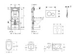 GEBERIT - Duofix Set předstěnové instalace, klozetu Oudee a sedátka softclose, tlačítko Sigma20, černá lesk/černá mat SANI11CA5110