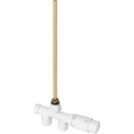 CERANO - Koupelnový radiátorový set Fabiano - kombinované vytápění, termo tyč - boční jednobodové připojení - 300W - bílá lesklá - 1200x220 mm CER-761746