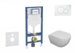 GEBERIT - Duofix Set předstěnové instalace, klozetu Oudee a sedátka softclose, tlačítko Sigma01, alpská bílá SANI11CA3100B
