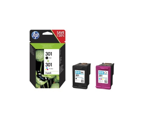 HP 301 Ink Cartridge Combo 2-Pack, N9J72AE (190 / 165 pages) EDF_692867