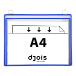 Djois velkokapacitní rámeček s kapsou a dvěma očky, A4, modrý, 5 ks