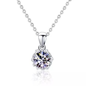 Royal Fashion stříbrný náhrdelník HA-XMZ003-SILVER-MOISSANITE