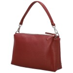 Trendy dámská kožená kabelka na rameno Annisa, tmavě červená