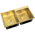 MEXEN - Xorin ocelový dřez 2-bowl 780 x 450 mm, zlatá 6441782000-55