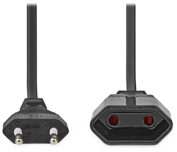 NEDIS napájecí kabel Euro černý / zástrčka Euro - zásuvka Euro / přímý / 5 m (CEGL11085BK50)