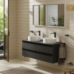 HANSGROHE - Xelu Q Deska pod umyvadlo 136x55 cm, 2 výřezy, matná šedá 54118910