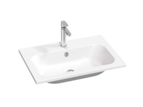 RAVAK - Chrome Slim Umyvadlo 70x49 cm, s přepadem, s otvorem pro baterii, bílá XJG01170001